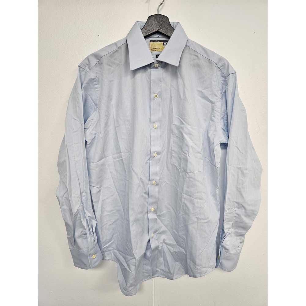 Vintage The Men's Shop Dress‎ Shirt Mens 16 32/33 Blue All Cotton Easy Care